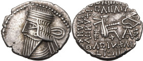 ANCIENT GREECE. KINGDOM OF PARTHIA. Pakoros I. 
Silver drachm, circa AD 78-120. Ekbatana. 
Obv: diademed bust left, with long, pointed beard. Rev: &...