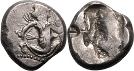 ANCIENT GREECE. PERSIA, ACHAEMENID EMPIRE. temp. Darios II - Artaxerxes II. 
Silver siglos, circa 420-375 BC. Sardes (or subsidiary mint). 
Obv: Per...