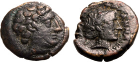 ANCIENT GREECE. THESSALY, PHALANNA. 
Bronze ae18, circa 350-250 BC. 
Obv: youthful male head right. Rev: &Phi;&Alpha;&Lambda;&Alpha;&Nu;&Nu;&Alpha;&...