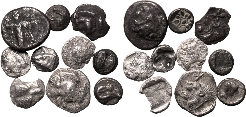 ANCIENT GREECE. ASIA MINOR. 
Silver 10 x ar denominations, 6th-4th centuries BC...