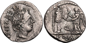 ROMAN REPUBLIC & IMPERATORIAL. C. Egnatuleius C. f.. 
Silver quinarius, 97 BC. Rome. 
Obv: C&bull;EGNATVLEI&bull;C&bull;F&bull;, laureate head of Ap...
