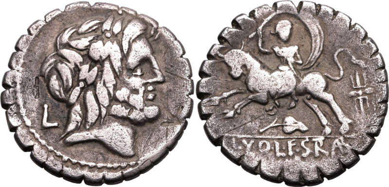 ROMAN REPUBLIC & IMPERATORIAL. L. Volteius L. f. Strabo. 
Silver denarius, 81 B...