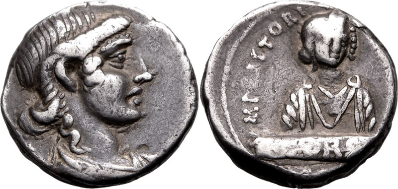 ROMAN REPUBLIC & IMPERATORIAL. M. Plaetorius M. f. Cestianus. 
Silver denarius,...
