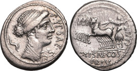 ROMAN REPUBLIC & IMPERATORIAL. P. Plautius Hypsaeus. 
Silver denarius, 60 BC. Rome. 
Obv: P&bull;YPSAE&bull;S&bull;C, draped bust of Leucono&euml; t...