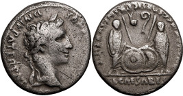 ROMAN EMPIRE. Augustus. 
Silver denarius, 7-6 BC. Lugdunum. 
Obv: CAESAR AVGVSTVS DIVI F PATER PATRIAE, laureate head right. Rev: AVGVSTI F COS DESI...