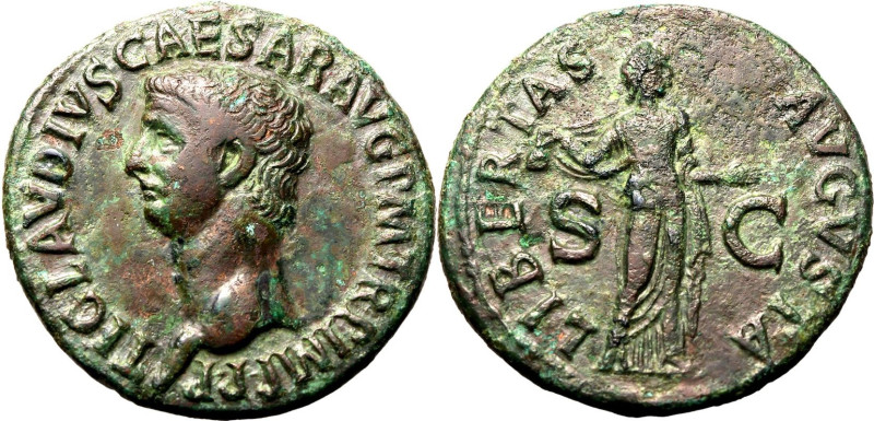 ROMAN EMPIRE. Claudius. 
Bronze as, AD 50-54. Rome. 
Obv: TI CLAVDIVS CAESAR A...