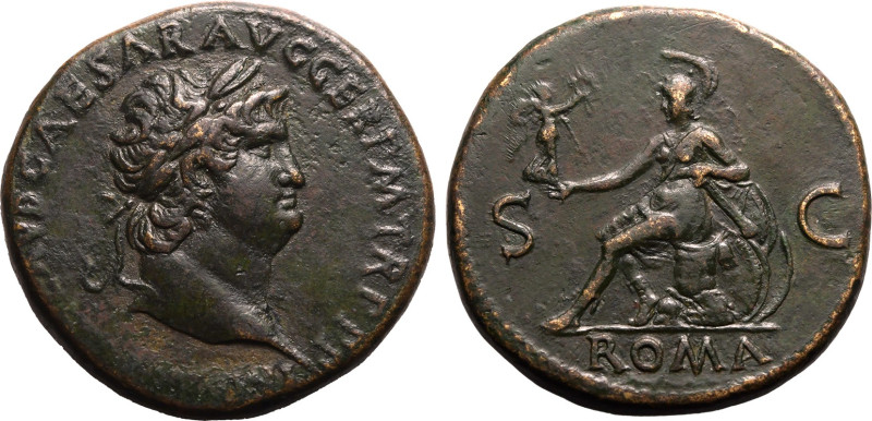 ROMAN EMPIRE. Nero. 
Bronze sestertius, AD 66. Rome. 
Obv: IMP NERO CLAVD CAES...