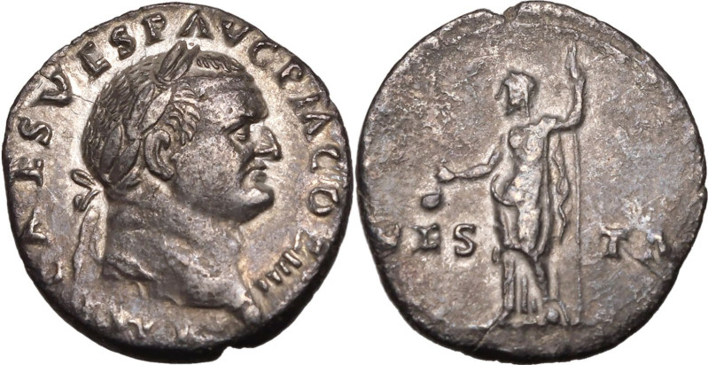 ROMAN EMPIRE. Vespasian. 
Silver denarius, AD 72-73. Rome. 
Obv: IMP CAES VESP...