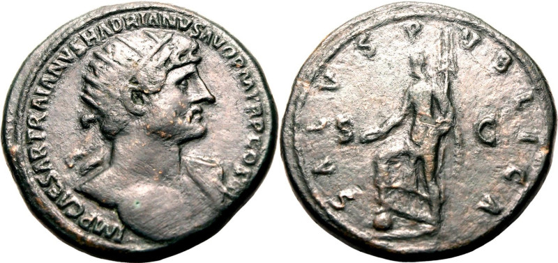 ROMAN EMPIRE. Hadrian. 
Bronze dupondius, AD 119-120. Rome. 
Obv: IMP CAESAR T...