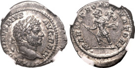 ROMAN EMPIRE. Caracalla. 
Silver denarius, AD 210-213. Rome. 
Obv: ANTONINVS PIVS AVG BRIT, laureate head right. Obv: MARTI PROPVGNATORI, Mars advan...