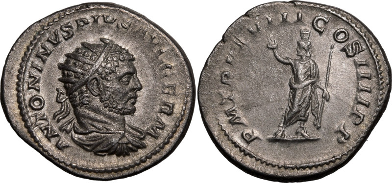ROMAN EMPIRE. Caracalla. 
Silver antoninianus, AD 215. Rome. 
Obv: ANTONINVS P...