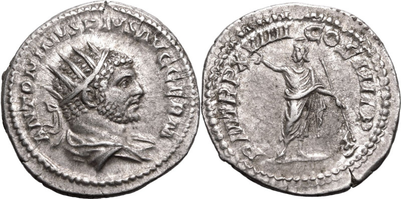 ROMAN EMPIRE. Caracalla. 
Silver antoninianus, AD 216. Rome. 
Obv: ANTONINVS P...