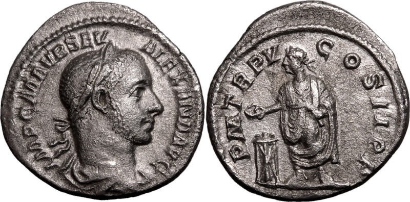 ROMAN EMPIRE. Severus Alexander. 
Silver denarius, AD 227. Rome. 
Obv: IMP C M...