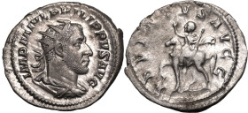 ROMAN EMPIRE. Philip I. 
Silver antoninianus, AD 244-247. Rome. 
Obv: IMP M IVL PHILIPPVS AVG, radiate, draped and cuirassed bust right. Rev: ADVENT...