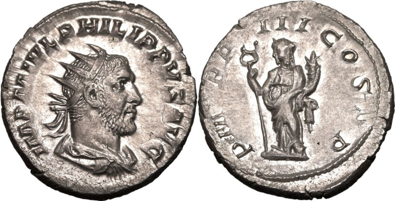 ROMAN EMPIRE. Philip I. 
Silver antoninianus, AD 246. Rome. 
Obv: IMP M IVL PH...