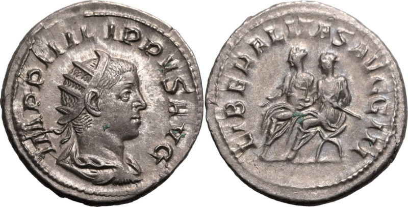 ROMAN EMPIRE. Philip II. 
Silver antoninianus, AD 247-249. Rome. 
Obv: IMP PHI...