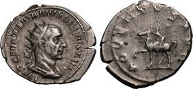 ROMAN EMPIRE. Trajan Decius. 
Silver antoninianus, AD 249-251. Rome. 
Obv: IMP C M Q TRAIANVS DECIVS AVG, radiate, draped and cuirassed bust right. ...