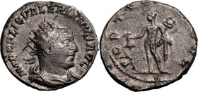 ROMAN EMPIRE. Valerian I. 
Silver antoninianus, AD 253-255. Antioch. 
Obv: IMP C P LIC VALERIANVS AVG, radiate, draped and cuirassed bust right. Rev...