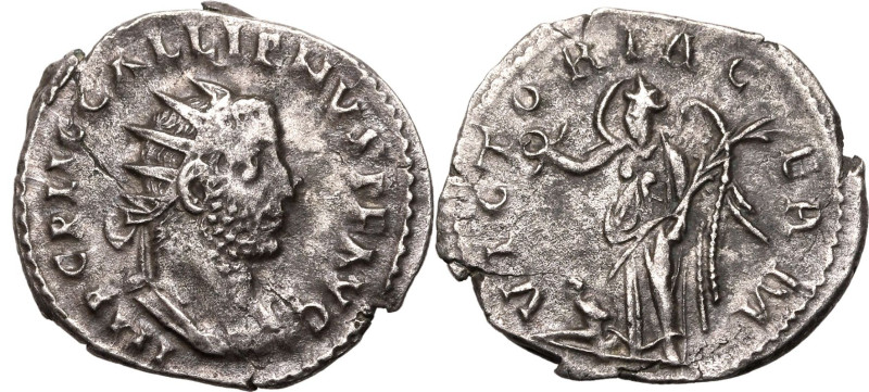 ROMAN EMPIRE. Gallienus.
Silver antoninianus, AD 254-255.
Obv: IMP C P LIC GAL...