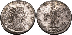 ROMAN EMPIRE. Gallienus. 
Billon antoninianus, AD 266. Antioch. 
Obv: GALLIENVS AVG, radiate and cuirassed bust right. Rev: FIDES AVG, Mercury stand...