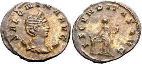 ROMAN EMPIRE. Salonina (wife of Gallienus). 
Billon antoninianus, AD 254-268. Rome. 
Obv: SALONINA AVG, diademed and draped bust right, set on cresc...