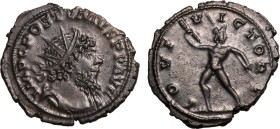 ROMAN EMPIRE. Postumus. 
Billon antoninianus, AD 268. Colonia Agrippinensis. 
Obv: IMP C POSTVMVS P F AVG, radiate, draped and cuirassed bust right....
