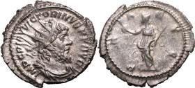 ROMAN EMPIRE. Victorinus. 
Billon antoninianus, AD 269. Treveri. 
Obv: IMP C PIAV VICTORINVS P F AVG, radiate, draped and cuirassed bust right. Rev:...