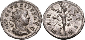 ROMAN EMPIRE. Tacitus. 
Billon antoninianus, AD 276. Lugdunum. 
Obv: IMP CL TACITVS AVG, radiate, draped and cuirassed bust right. Rev: MARS VICTOR,...