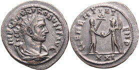 ROMAN EMPIRE. Probus. 
Billon antoninianus, AD 276. Tripolis. 
Obv: IMP C M AVR PROBVS P F AVG, radiate, draped and cuirassed bust right. Rev: CLEME...