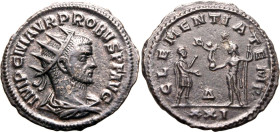 ROMAN EMPIRE. Probus. 
Billon antoninianus, AD 276-282. Antioch. 
Obv: IMP C M AVR PROBVS P F AVG, radiate, draped and cuirassed bust right. Rev: CL...