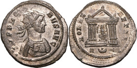 ROMAN EMPIRE. Probus. 
Billon antoninianus, AD 276-282. Rome. 
Obv: IMP PROBVS AVG, radiate and cuirassed bust right. Rev: ROMAE AETER, Roma seated ...