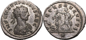 ROMAN EMPIRE. Probus. 
Billon antoninianus, AD 277. Rome. 
Obv: IMP C M AVR PROBVS AVG, radiate and cuirassed bust right. Rev: VIRTVS AVGVSTI, Emper...