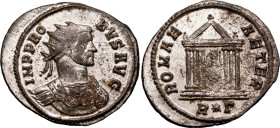 ROMAN EMPIRE. Probus. 
Billon antoninianus, AD 278. Rome. 
Obv: IMP PROBVS AVG, radiate and cuirassed bust right. Rev: ROMAE AETER, Roma seated faci...