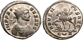 ROMAN EMPIRE. Probus. 
Billon antoninianus, AD 279. Rome. 
Obv: IMP PROBVS AVG, radiate and cuirassed bust right. Rev: ADVENTVS AVG, emperor on hors...