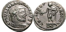 ROMAN EMPIRE. Maximinus II, as Caesar. 
Bronze 20mm, AD 305-306. Siscia. 
Obv: GAL VAL MAXIMINVS NOB C, laureate head right. Rev: GENIO POPVLI ROMAN...