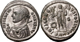 ROMAN EMPIRE. Constantine I 'the Great'. 
Billon nummus, AD 317-320. Cyzicus. 
Obv: IMP CONSTANTINVS AVG, laureate and draped bust left, holding orb...
