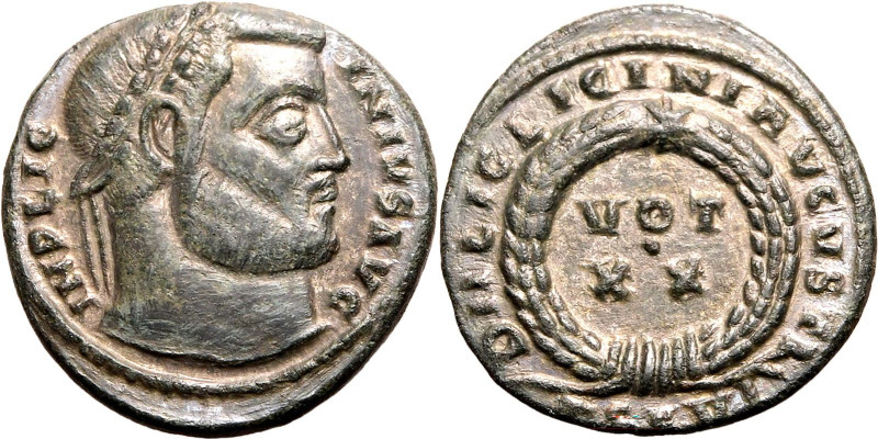 ROMAN EMPIRE. Licinius I. 
Billon nummus, AD 320. Thessalonica. 
Obv: IMP LICI...