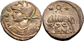 ROMAN EMPIRE. Commemorative Issue. 
Billon nummus, AD 333-334. Treveri. 
Obv: VRBS ROMA, helmeted bust left. Rev: Lupa Romana suckling Romulus and R...