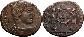 ROMAN EMPIRE. Magnentius. 
Bronze centenionalis, AD 350-353. Ambianum. 
Obv: D N MAGNENTIVS P F AVG, bare-headed, draped and cuirassed bust right; A...