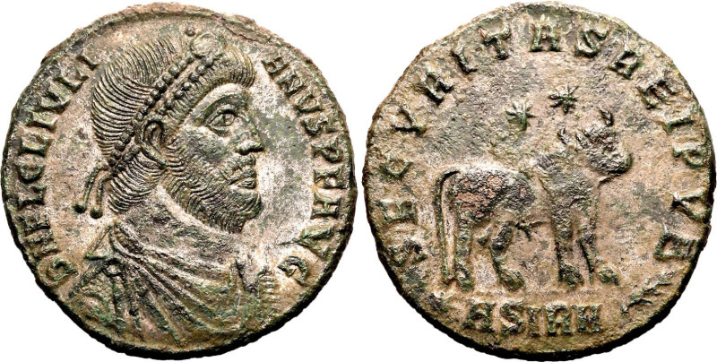 ROMAN EMPIRE. Julian II. 
Bronze ae30, AD 361-363. Sirmium. 
Obv: D N FL CL IV...