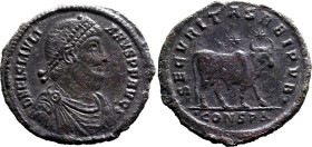 ROMAN EMPIRE. Julian II. 
Bronze ae30, AD 361-363. Constantinople. 
Obv: D N FL CL IVLIANVS P F AVG, pearl-diademed, draped and cuirassed bust right...