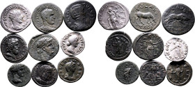 ROMAN EMPIRE. Various Emperors. 
Silver/Bronze 9 x ar/ae denominations, 1st-3rd centuries AD. 
Lot of 9 Imperial/Provincial/Pseudo-Autonomous AR/AE ...