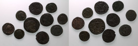 ROMAN EMPIRE. Various Emperors. 
Billon/Bronze 10 x bi/ae denominations, 3rd-4th centuries AD. 
Lot of 10 BI/AE Denominations
About Very Fine-Good ...