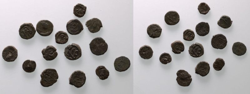 ROMAN EMPIRE. Various Emperors. 
Bronze 15 x small ae denominations, 5th centur...