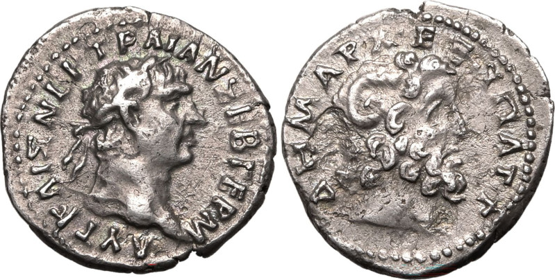 ROMAN PROVINCIAL. CYRENAICA, CYRENE. Trajan. 
Silver hemidrachm, dated COS II =...
