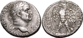 ROMAN PROVINCIAL. SELEUCIS AND PIERIA, ANTIOCH. Vespasian. 
Silver tetradrachm, NHY 2 = AD 69/70. 
Obv: AYTOKPAT&Omega;P KAICAP CEBACTOC OYEC&Pi;ACI...