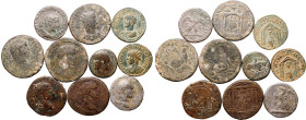 ROMAN PROVINCIAL. Various Emperors. 
Silver 10 x ar/ae/bi denominations, Circa 1st-3rd centuries AD. 
Lot of 10 AR/AE/BI Denominations.
Fine-Very F...