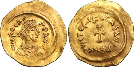 BYZANTINE EMPIRE. Phocas. 
Gold tremissis, AD 602-610. Constantinople. 
Obv: &part; N FOCAS P P AVI, pearl-diademed, draped and cuirassed bust to ri...