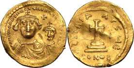 BYZANTINE EMPIRE. Heraclius. 
Gold solidus, circa AD 613-616. Constantinople. 
Obv: &part;&part; NN ҺЄRACLIЧS ЄƮ ҺЄRA CONST PP AVG, facing bust of H...