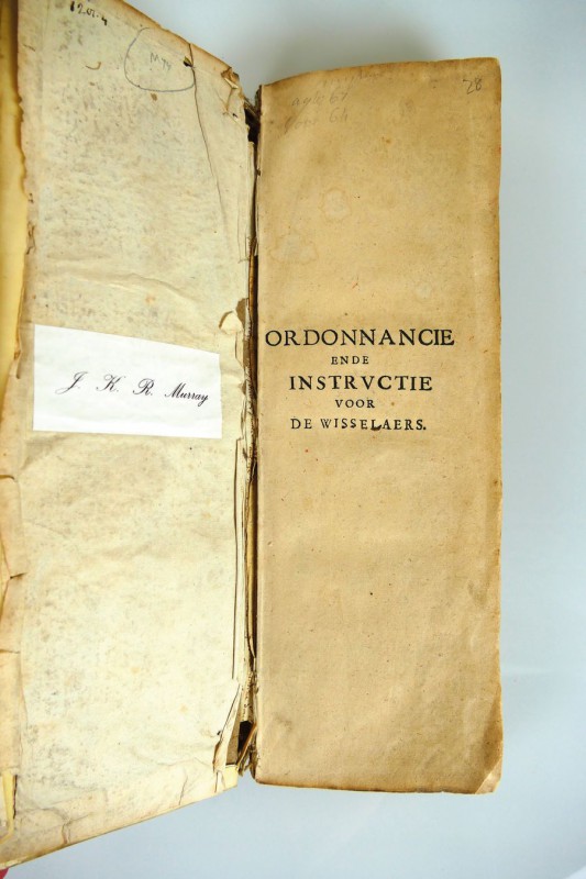 Ordonnancie ende Instrvctie voor De Wisselaers, Antwerpen, 1633
Ex libris  J.K.R...